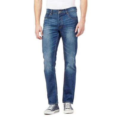 Mid blue straight leg jeans